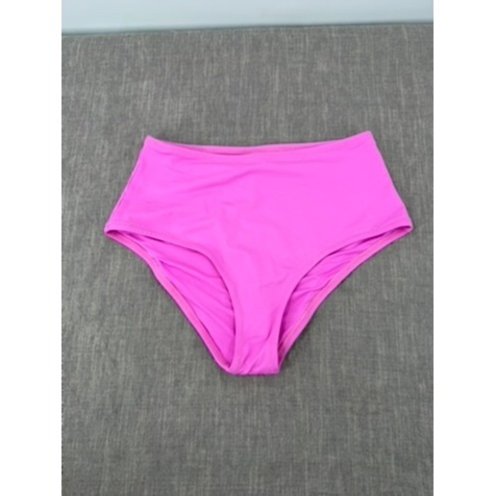 SKIMS Recycled Swim Full Brief High Waisted Bikini Bottom Neon Orchid Size S NWT